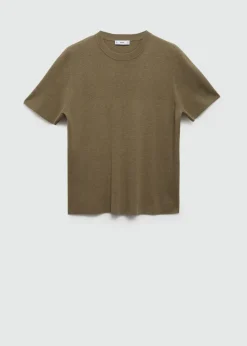 MANGO Koszulki*Koszulka z dzianiny bawełnianej