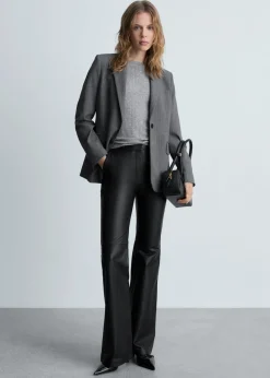 MANGO Koszulki*Koszulka z dzianiny pointelle z długimi rękawami