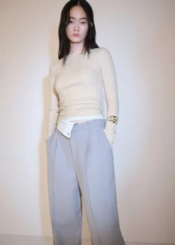 MANGO Koszulki*Koszulka z dzianiny pointelle z długimi rękawami