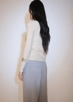 MANGO Koszulki*Koszulka z dzianiny pointelle z długimi rękawami