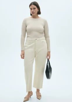 MANGO Koszulki*Koszulka z dzianiny pointelle z długimi rękawami