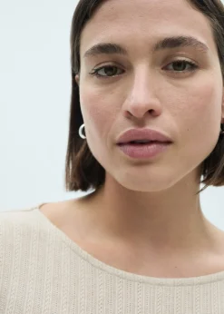 MANGO Koszulki*Koszulka z dzianiny pointelle z długimi rękawami