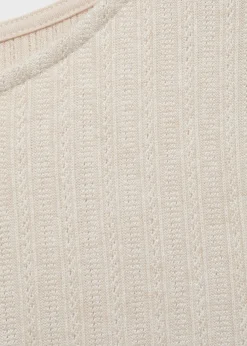 MANGO Koszulki*Koszulka z dzianiny pointelle z długimi rękawami