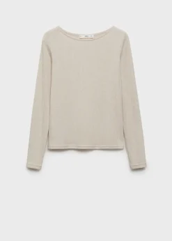 MANGO Koszulki*Koszulka z dzianiny pointelle z długimi rękawami