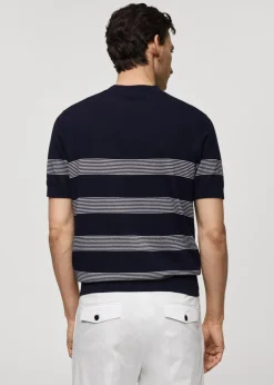 MANGO Koszulki*Koszulka z dzianiny z bawełny i modalu w paski