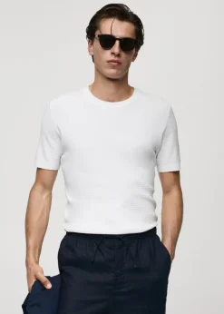 MANGO Kardigany I Swetry|Koszulki*Koszulka z dzianiny z tencelu z warkoczami