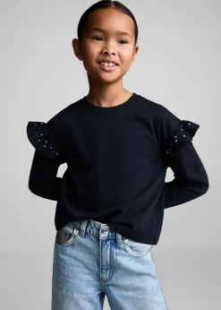 Dzieci MANGO Koszulki I Topy*Koszulka z falbanami i ćwiekami