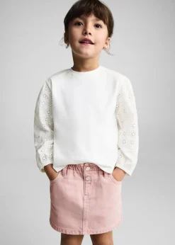 Dzieci MANGO Koszulki*Koszulka z haftem na rękawie