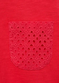 Dzieci MANGO Koszulki I Topy*Koszulka z kieszonką i haftem