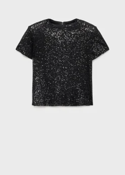 MANGO Koszulki*Koszulka z krótkim rękawem i cekinami