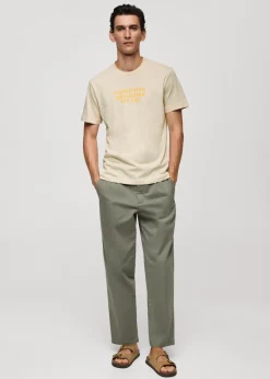 MANGO Koszulki*Koszulka z logo z 100% bawełny