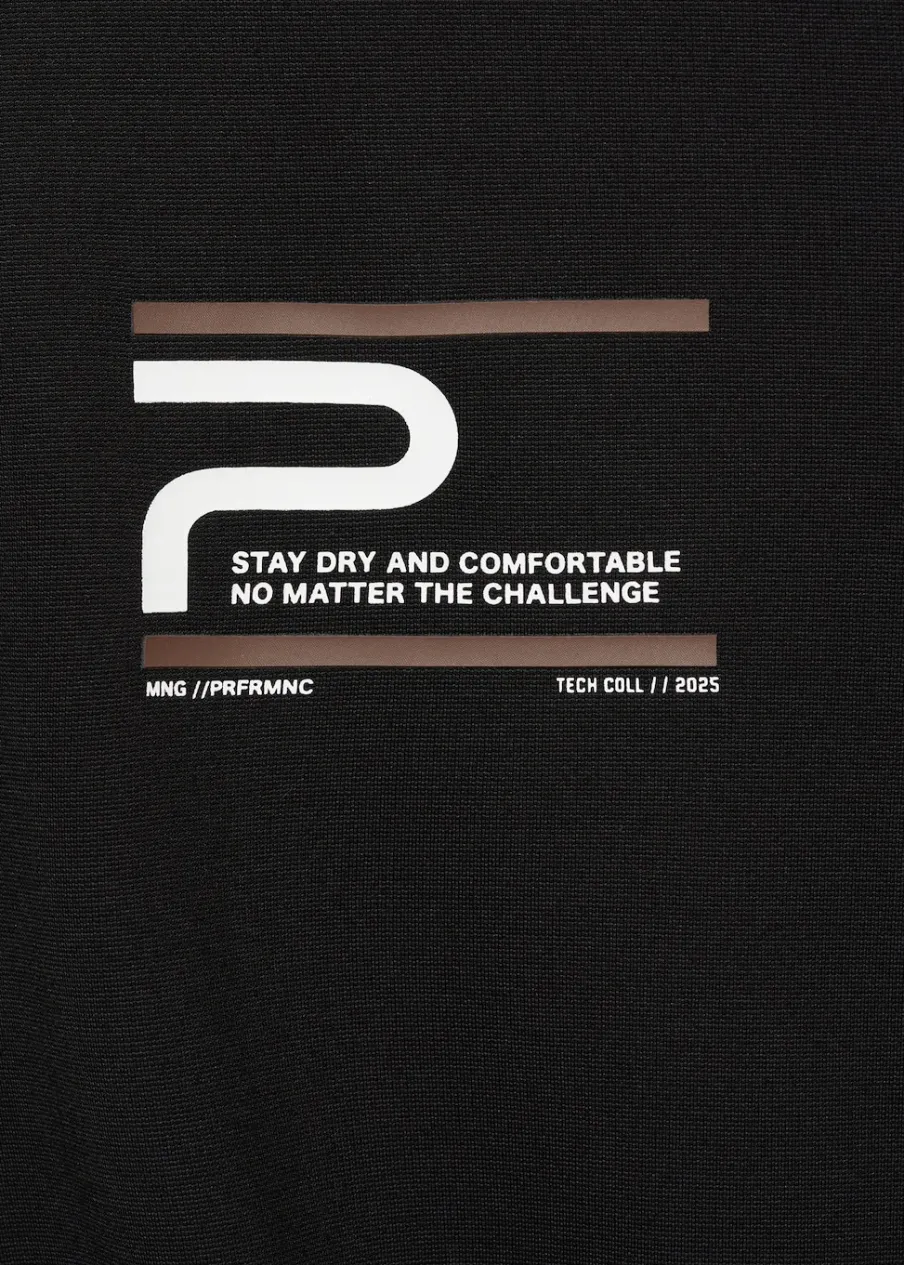 MANGO Koszulki*Koszulka z materiału comfort stretch z nadrukiem