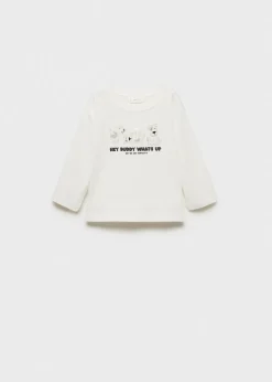 Dzieci MANGO Koszulki*Koszulka z nadrukiem z haftowanymi konturami