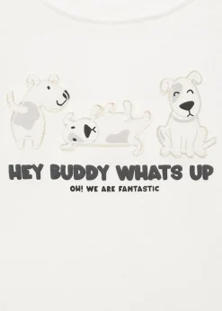 Dzieci MANGO Koszulki*Koszulka z nadrukiem z haftowanymi konturami