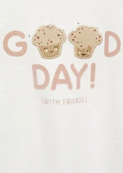 Dzieci MANGO Koszulki*Koszulka z napisem i falbankami