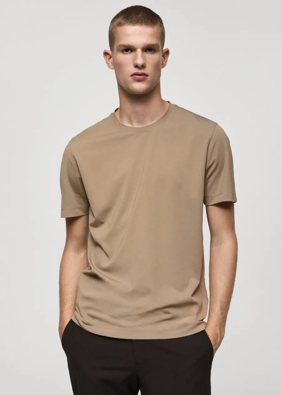 MANGO Koszulki*Koszulka z niegniotącej się tkaniny comfort strech