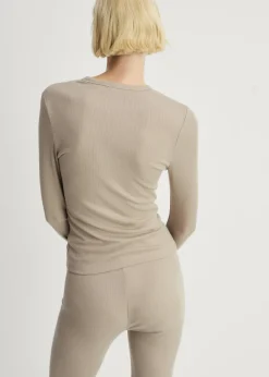 MANGO Piżamy|Piżamy*Koszulka z prążkowanej dzianiny