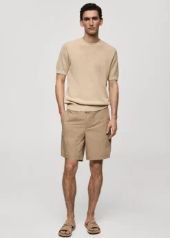 MANGO Koszulki*Koszulka z teksturowanej dzianiny bawełnianej