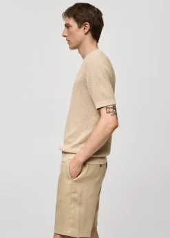 MANGO Koszulki*Koszulka z teksturowanej dzianiny bawełnianej