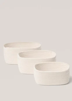 MANGO Kosze Do Sypialni|Kosze Do Salonu*Koszyk do przechowywania z 100% bawełny 30 x 20 cm