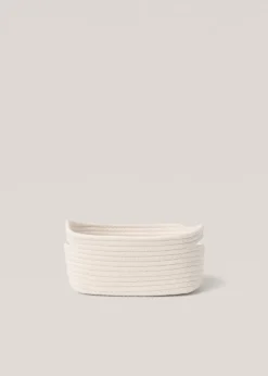 MANGO Kosze Do Sypialni|Kosze Do Salonu*Koszyk do przechowywania z 100% bawełny 22 x 14 cm