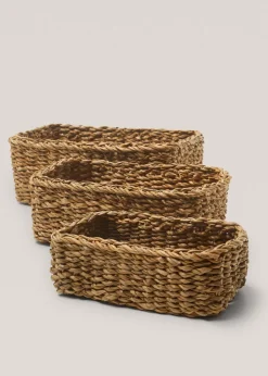 MANGO Kosze Do Sypialni|Kosze Do Salonu*Koszyk pleciony z naturalnych włókien 22 x 14 cm