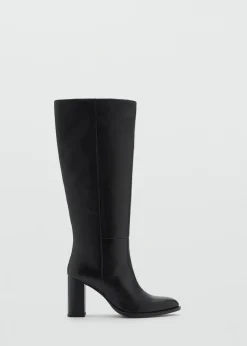 MANGO Buty|Akcesoria Skórzane*Kozaki skórzane na obcasie