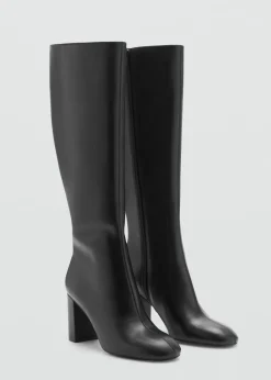 MANGO Buty|Akcesoria Skórzane*Kozaki skórzane z wysoką cholewką