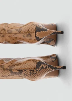 MANGO Buty|Akcesoria Skórzane*Kozaki skórzane ze wzorem skóry węża