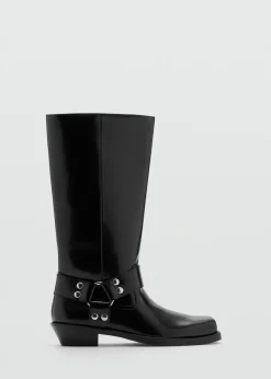 MANGO Buty*Kozaki z kwadratowym noskiem i metalowymi elementami