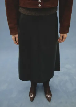 MANGO Buty*Kozaki ze skóry dwoiny ze sprzączkami