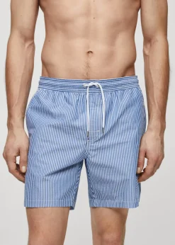 MANGO Więcej Akcesoriów*Kąpielówki z kory w paski z troczkami