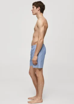 MANGO Więcej Akcesoriów*Kąpielówki z kory w paski z troczkami