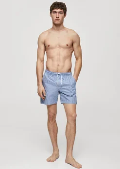 MANGO Więcej Akcesoriów*Kąpielówki z kory w paski z troczkami