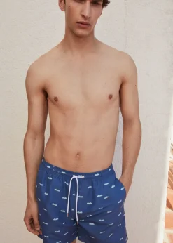 MANGO Więcej Akcesoriów*Kąpielówki z troczkami i nadrukiem w espadryle