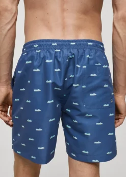 MANGO Więcej Akcesoriów*Kąpielówki z troczkami i nadrukiem w espadryle