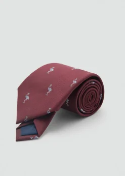 MANGO Akcesoria|Krawaty, Muszki I Chusteczki Do Nosa*Krawat z jedwabiu morwowego ze zwierzęcym wzorem
