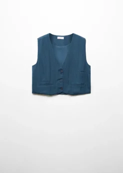 MANGO Kamizelki*Krótka kamizelka w paski