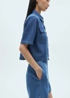 MANGO Koszule I Bluzki*Krótka koszula dżinsowa