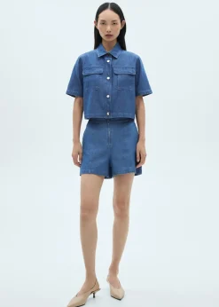 MANGO Koszule I Bluzki*Krótka koszula dżinsowa