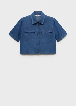 MANGO Koszule I Bluzki*Krótka koszula dżinsowa