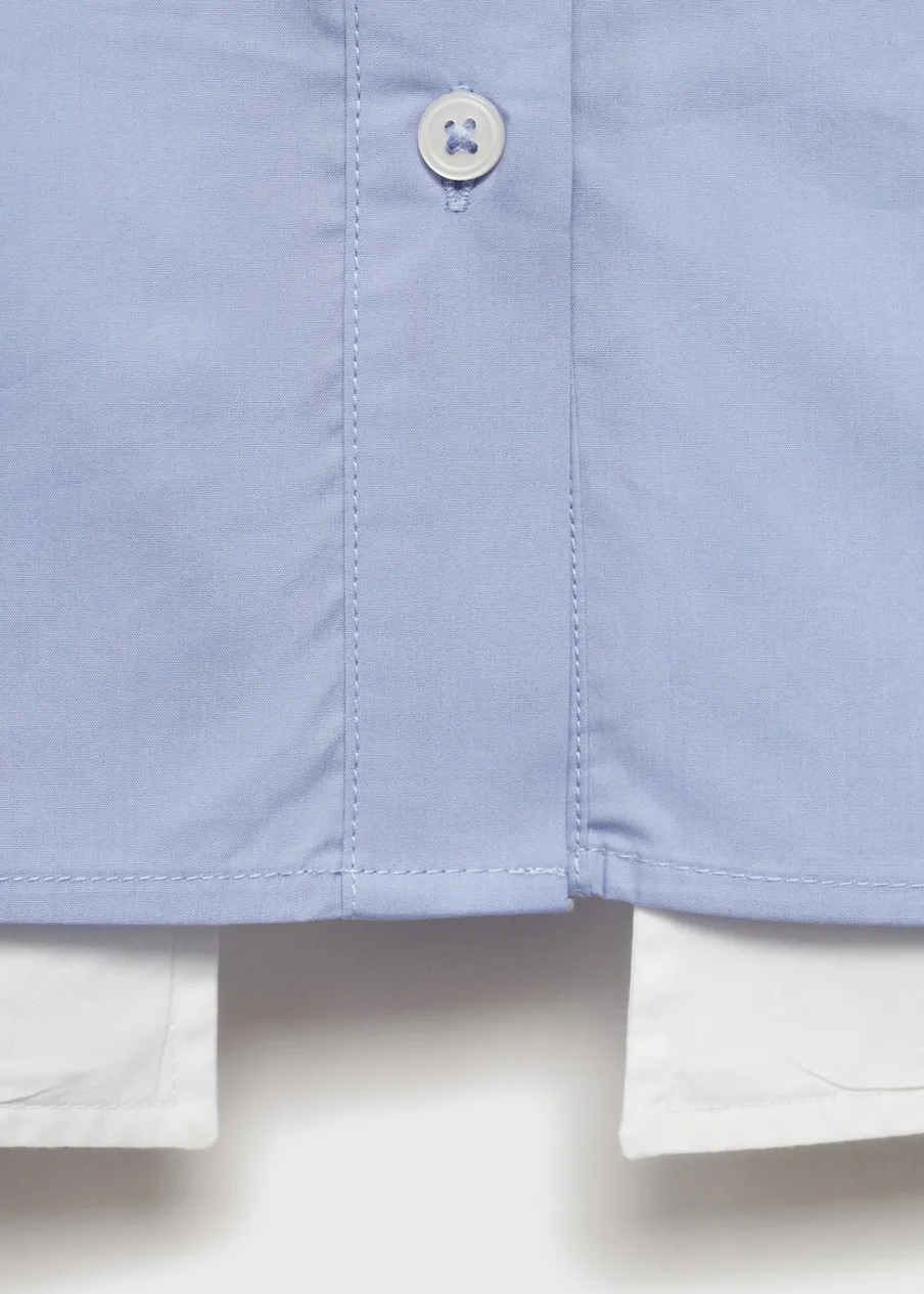 MANGO Koszule I Bluzki*Krótka koszula z łączonych materiałów