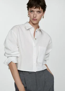 MANGO Koszule I Bluzki*Krótka koszula z kieszenią