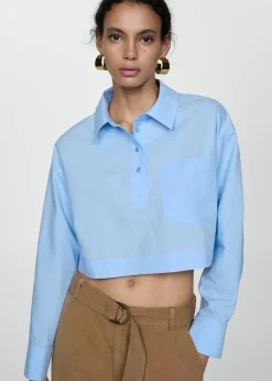 MANGO Koszule I Bluzki*Krótka koszula z kołnierzykiem polo