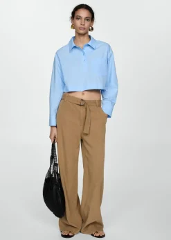 MANGO Koszule I Bluzki*Krótka koszula z kołnierzykiem polo