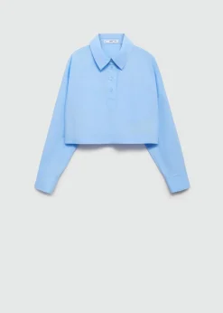 MANGO Koszule I Bluzki*Krótka koszula z kołnierzykiem polo