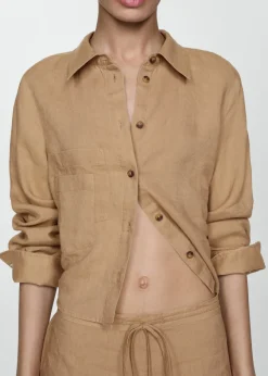 MANGO Koszule I Bluzki*Krótka koszula z lnu