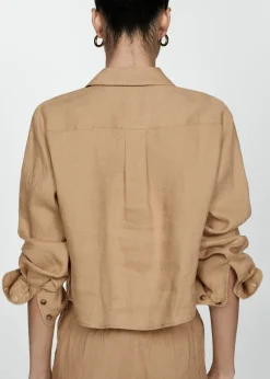 MANGO Koszule I Bluzki*Krótka koszula z lnu