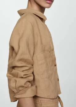 MANGO Koszule I Bluzki*Krótka koszula z lnu