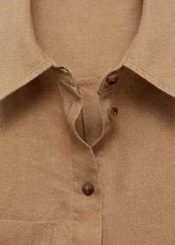 MANGO Koszule I Bluzki*Krótka koszula z lnu